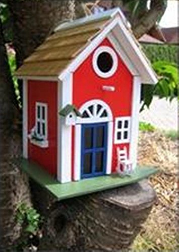 Vogelhaus Vogel Nisthaus Nistkasten Nisthöhle Nistvilla 4 versch. Farben (Rot)