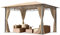 TOOLPORT Gartenpavillon 3x4 m wasserdicht Premium Pavillon mit 4 Seitenteilen Gartenzelt ca. 220g/m² Dachplane in Taupe