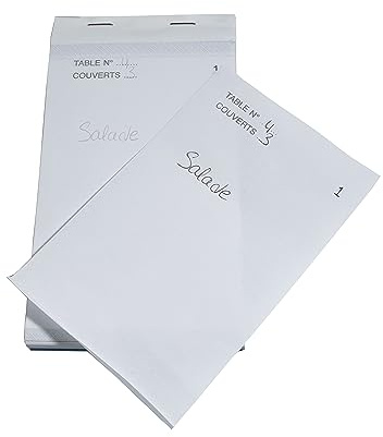 Exacompta - Ref. 96203E - 10 Bloques Maitre d'hôtel 50 hojas autocopiadoras numeradas por duplicado - Tamaño 9,6x17 cm