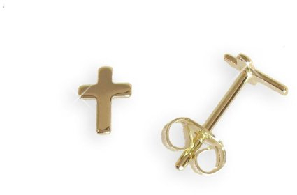 Ohrstecker Paar Kreuz 6x4mm aus echt 14 Karat Gold 585 (Art.811019)