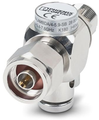 PHOENIX CONTACT CN-LAMBDA/4-5.9-SB Zwischenstecker mit Lambda/4-Technologie als Überspannungsschutz N-Connectoren Stecker-Buchse Anschluss, 38mm Höhe, 26.1mm Breite, 187.800g Gewicht