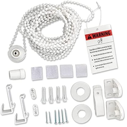 Victoria M. Ersatzteil-Set für Klemmfix Rollos ohne Bohren Komplettset Zubehör inkl. Zugkette kürzbar, 200 cm, Weiß