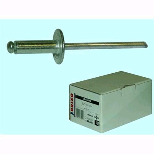 Rivetti Brixo Alluminio Testa Larga - Testa mm 14 - Ã˜ mm 4,8 - L. mm 12-500 Pz