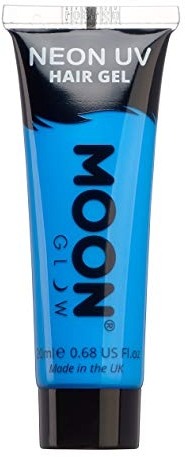 Moon Glow, Neon-UV-Haargel Temporäre auswaschbare Haarfarbe, Spike und Leuchten! (Intensives Blau, 20 ml (1er Pack))