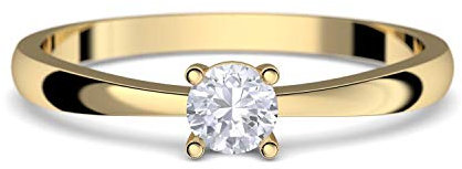Verlobungsringe Gold 333 *** GRATIS LUXUSETUI *** Goldring 333er Gold Ring echt von AMOONIC mit Zirkonia Stein Goldring Gelbgold wie Verlobungsring Diamant Ring Gold Solitär FF385GG333ZIFA56