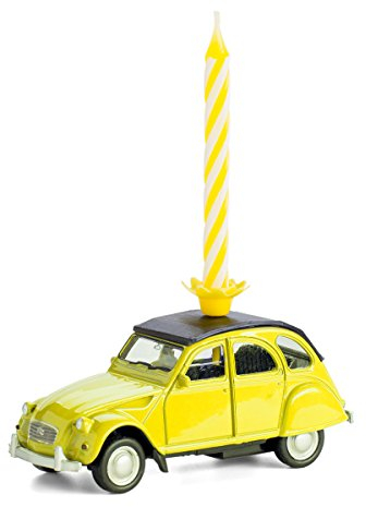 corpus delicti :: Kerze auf Rädern – Citroën 2CV – das Geschenk für alle Enten-Fans mit Geburtstagskerze (gelb) (20.4K)