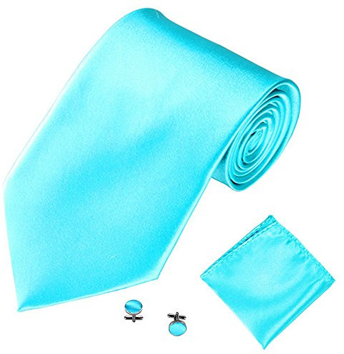 Xmiral Klassische Krawatte Herren Party Einstecktuch Taschentuch Manschettenknopf 3 ST蹸KE(K)