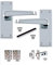 Golden Grace 1 Set of Victorian Straight Latch Door Handles Polished Chrome Hinges & Latches Pack Sets 120mm x 40mm Backplate