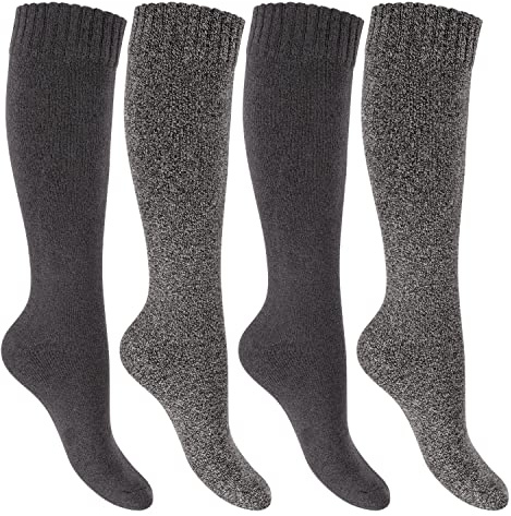 Footstar Damen Thermosocken Frottee Kniestrümpfe (2 oder 4 Paar) Warme Winter Socken