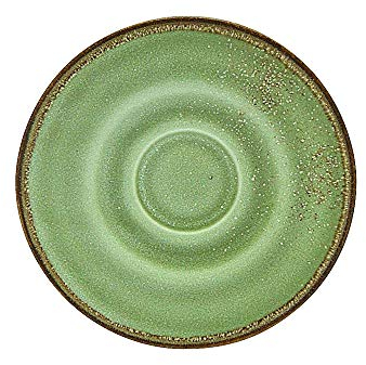 Creatable 15 cm Natur Kollektion Rund Teller, Grüne Keramik, Steinzeug-Konstruktion, Mikrowellengeeignet, Spülmaschinenfest, Alle Jahreszeiten, 1 Stück