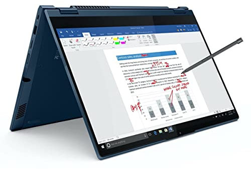 Lenovo ThinkBook 14s Yoga - Portátil táctil convertible 14 FullHD (Intel Core i7-1165G7, 16GB RAM, 512GB SSD, Intel Iris Xe Graphics, Windows 10 Pro), Color Azul - Teclado QWERTY Español