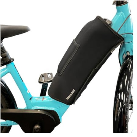 BIKASE E-Bike Battery Cover - Neoprene Electric Bicycle Battery Cover, Water Resistant, Black