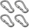 PRIOstahl Karabiner Karabinerhaken mit Sicherheitsmutter Kettenglied - 4 x 40mm x 4 Stück mit Schraubsicherung Verbindungsglied Schraubkarabiner Befestigung Hängesessel Boxsack Edelstahl V4A