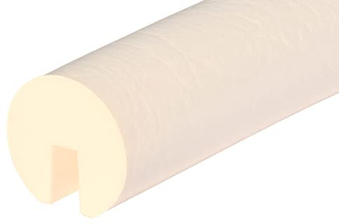 KAS1-W Kantenschutzprofil von SMI-Kantenschutzprofi aus recyclebarem Polyurethanschaum für Innen- und Außeneinsatz geeignet - Weiß - Stoßschutz, Warnprofil, Schutzprofil, Rammschutz, PU-Schaum (1 m)