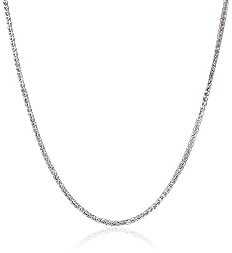 PRINS JEWELS 18 Karat 750 Gold Diamantschliff Spiga Weizen Weißgold glänzend Kette - Breite 1.40 mm - Länge wählbar (70)