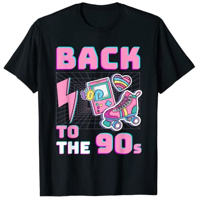 90er Party Outfit für Damen, 90er Kostüm Rollschuh Mädchen T-Shirt