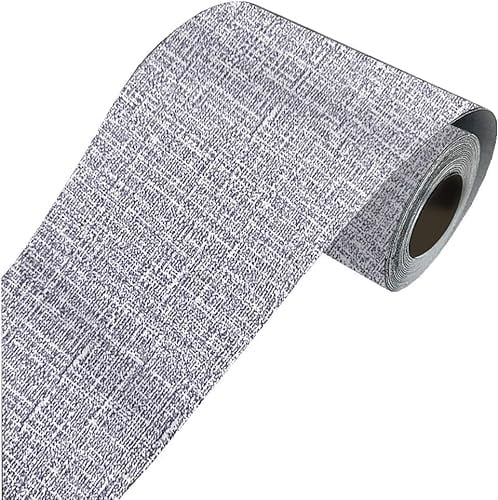 LUO YIYI Selbstklebende PVC-Bordüre, Wanddekoration, Küche, Badezimmer, Fliesen, Aufkleber, Tapete, 10,2 x 990,6 cm, Leinengrau