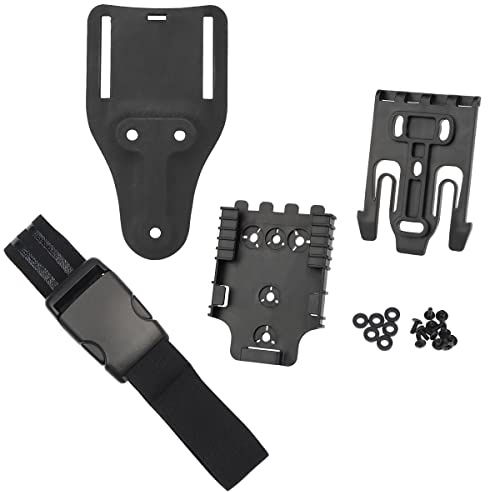 Kit de système de Verrouillage Rapide Tactique, Base d'adaptateur de Boucle de Ceinture QLS 22 19, Boucle à déclenchement Rapide, Ceinture à Jambe pendante, Holster pour Arme à feu. GB-55+ACC01/02 BK