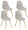 IDMarket - Lot de 4 chaises scandinaves Gaby Beige en Tissu pour Salle à Manger