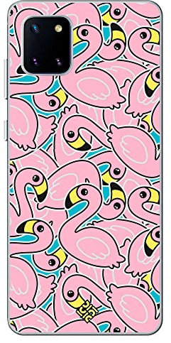 Movilshop Étui pour [Samsung Galaxy Note 10 Lite ] Dessin mignon [autocollants flamand] en silicone souple transparent coque coque de protection gel pour smartphone.
