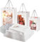 ZENFUN 24er Pack Weiße Kraftpapiertüte mit Klarem Fenster und Griffen, Transparente Blumenstrauß Geschenktüten Tote Paper Bags für Geschenkverpackung, Einkaufen, 25x15x35CM / 20x16x30CM / 18x13x25CM