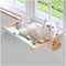 Bonitacrylic Cat Window Perch Seat, Hammock for Large Cats, Adjustable Bedside Shelf, Durable Cats Windowsill Hammock, Radiator Cat Bed, Non-Drilling Wooden Ledge for Indoor Kitty, Holding 40 LBS