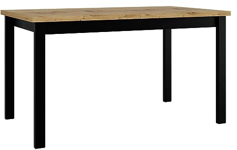 Mirjan24 Tisch für Esszimmer Awrolt II, Rechteckiger Esstisch, Ausziehbarer Tisch für Küche, L:140-180 x H:78 x B:80 cm, Küchentisch, Esszimmertisch, Praktischer Ausziehtisch (Artisan Eiche/Schwarz)