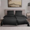 Dreamzie - Bettwäsche 135x200 cm 4teilig mit Kissenbezügen 80x80 cm Schwarz - Bettbezug 135x200 Einzelbett aus 100% Mikrofaser - Zertifiziert ohne Chemikalien (Oeko TEX)