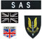 4 St. Großbritannien Flagge SAS Special Air Service Patch Gestickt,Militär Armee Taktische Moral-Patch Veteran Schild Armband Patch für Kleidung Taschen Rucksack Uniform Weste