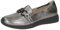 CAPRICE Damen Slipper aus Leder Bequem, Metallisch (Stone Metallic), 41 EU