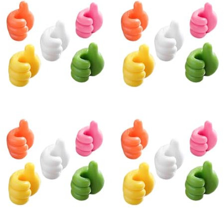 20 ganci per pollice, piccoli ganci autoadesivi per casa, ufficio, scrivania, auto (colore casuale)