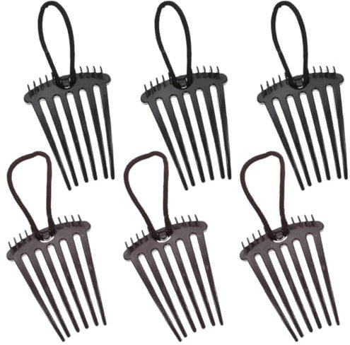 MAGICLULU 6pièces Peigne à Cheveux Avec Bande Élastique Outil De Coiffure Pour Femmes Lot De Peignes à Volume Pour Queue De Cheval