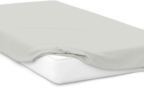 Mixi Trends Spannbettlaken Jersey Spannbetttuch 100% Baumwolle Bettlaken Bettlaken, Größe:160 x 200 cm, Farbe:Hellgrau