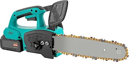 1100W Akku Kettensäge aus Kohlenstoffgehalt mit Bürstenlose Motor, 12 Zoll Elektro Kettensäge mit Automatische Kettenspannsystem, Elektrische Kettensäge Lithiumbatterien Holzschneiden Schneidesäge