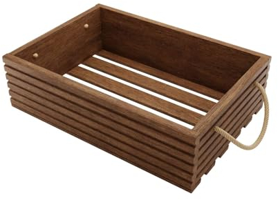 BOGATECO Holzkiste Natur | 50 cm x 35 cm x 14,5 cm | Holzbox | Deko Holzkisten | Obstkiste | Gemüsekiste | Holzkiste zur Aufbewahrung | Aufbewahrungsbox Kiste Holz Geschenk Deko Weinkiste | Dark Brown