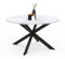 IDMarket – Mesa baja redonda Alaska 70 cm bandeja efecto mármol blanco y pie araña metal negro