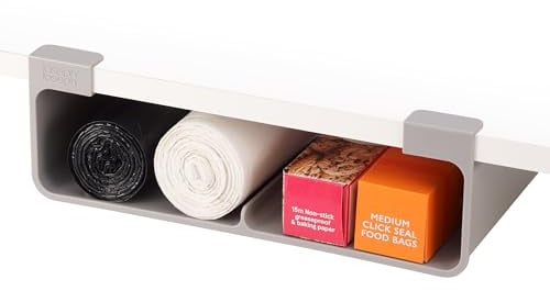 Joseph Joseph CupboardStore Unter-Regal-Organizer, Für Große Rollen/Schachteln, Montage mit 3M VHB-Klebeband oder Schrauben, Für Einheiten über 33 cm, Grey