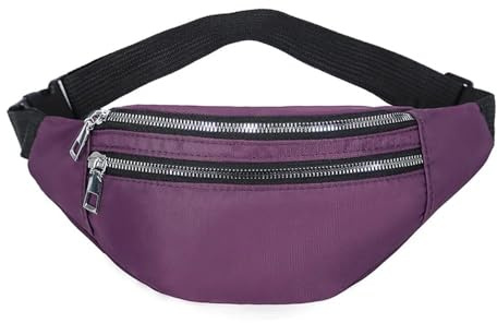 Marsupi for donna Oxford Leisure Color Marsupio Spalla Tracolla Petto Borse Borse All-match Messenger Belt Bags Marsupio Uomo(Purple)