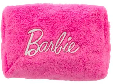 BARBIE – Astuccio Ragazza con Paillettes 18x15cm – Pochette Beauty Compatta e Stilosa – Glitter Multicolor e Dettagli Rosa – Accessorio Ufficiale Mattel da Viaggio