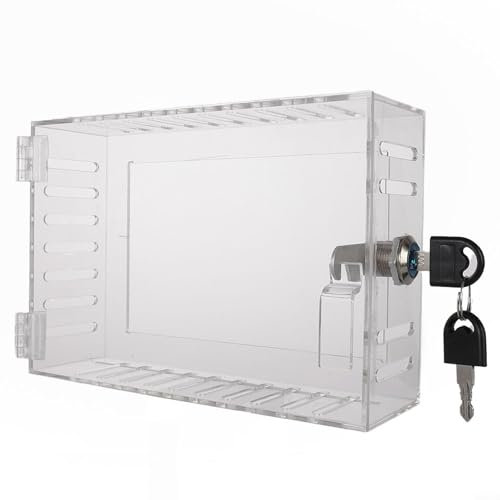 Secure Thermostat Lock Box, Clear Thermostat Cover with Lock Compatible With Home Thermostat On Wall