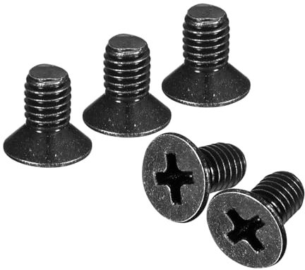 sourcing map 10 pcs M5-0.8x8 Machine Screws Phillips Pan Cross Head Screws Fasteners Bolts 304 Stainless Steel Black for Wall Socket,House Repairs