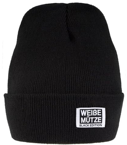 MEJOSER Beanie Mütze Schwarz Strickmütze Wintermütze Mütze Winter Herbst für Herren Junge Damen Lustige Mütze mit Sprüche (DE/NL/SE/PL, Alphanumerisch, Einheitsgröße, Black Edition)