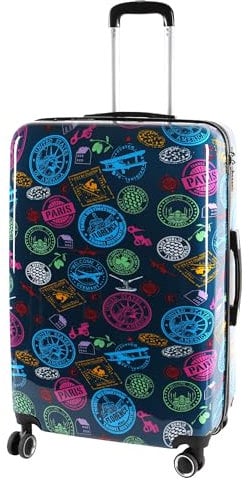 H4L Reisekoffer Koffer Hartschalenkoffer Reisetrolley Bunt Größe L 77x50x29cm