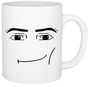 PHJEDXCM Serious Guy Face Women's Facial Expressions, Mugs, Creative Men's Ceramic Breakfast Coffee, Milk Cups 11oz (Male Pure White Expression)