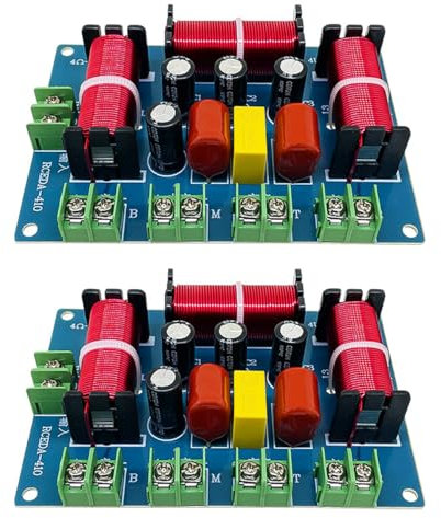 Laroal 2 Stücke 200W Lautsprecher-Crossover, Doppelter Höhen-, EIN Mitteltöner- und EIN Bass-4-Wege-Lautsprecher, Audio-Frequenzteiler, Heimkino-Lautsprecherteiler