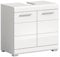 xonox.home Bad Scout X06A9705 Waschbeckenunterschrank Unterschrank Waschschrank in weiß Nachbildung und weiß Hochglanz tiefzieh, ca. B/H/T: 60x56x34 cm