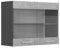 Vicco Küchenglashängeschrank R-Line, Glashängeschrank, Beton, 80 cm