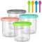 OFFCUP 4 Pack Reusable BPA-Free Ice Cream Pints Containers, 16oz, Compatible with NC301, NC300, NC299AMZ, CN305A and CN301CO Series Ninja CREAMi Ice Cream Machines