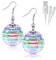 YCCOKJJ LED Ohrringe Wiederaufladbare Mini Disco Kugel Licht Projektion 16 Verschiedene Farbmodi Leuchtende Ohrring mit 2-in-1 USB-Kabel, Discokugel Kostüm Accessoires Ohringe für Disco Thema Party