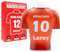 LAMPARENA - Fußball Nachtlampe mit Name & Nummer – LED Nachtlicht für Kinder & Erwachsene, perfekte Wanddeko & Geschenk für Männer [Rot | 25x30 cm]